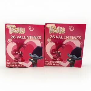 Trolls Valentine Cards 26ct w Stickers Classroom Exchange Lot of 2
